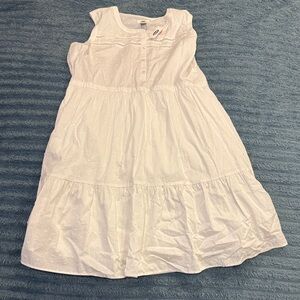 Old Navy White Eyelet Tiered Midi Dress